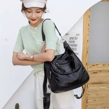 Женская сумка Многофункциональная женская сумка через плечо через плечо для рук, рюкзак большой вместимости One Size красный