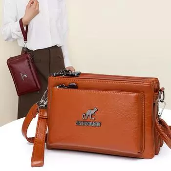 Женская сумка Многослойная сумка через плечо Сумка для мамы чёрный