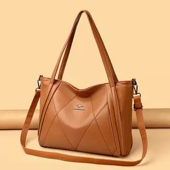 Женская сумка модная атмосфера многослойная сумка через плечо женская сумка через плечо большой емкости чёрный