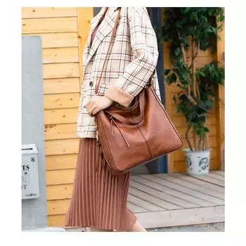 Женская сумка, модная большая сумка для женщин, повседневная сумка через плечо на одно плечо One Size коричневый