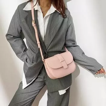 Женская сумка Модная и универсальная высококачественная сумка через плечо Большая вместительная седельная сумка Сумка на плечо one size розовый