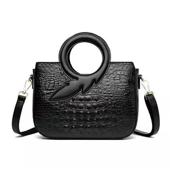 Женская сумка Модная круглая ручка женская сумка через плечо из крокодиловой кожи с узором Роскошная сумка через плечо для женщин