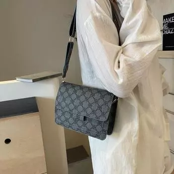 Женская сумка, модная, маленькая, квадратная, с текстурой, сумка через плечо из искусственной кожи, сумка-мессенджер с надписью Niche коричневый