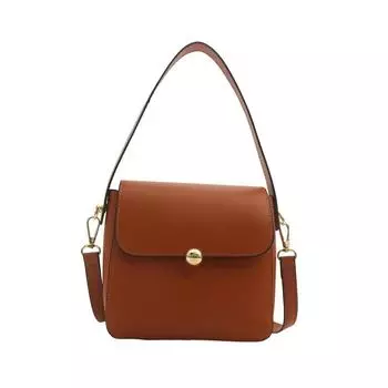 Женская сумка Модная маленькая квадратная сумка Текстура Pu Сумка Простая Универсальная Сумка-мессенджер коричневый