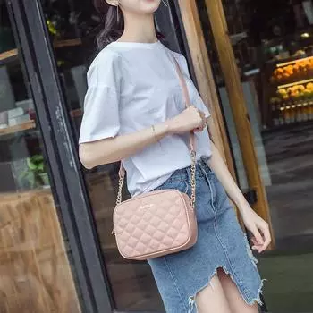 Женская сумка, модная маленькая квадратная сумка Lingge, модная сумка через плечо большой вместимости на одно плечо one size красный