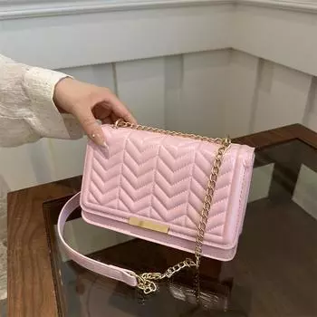 Женская сумка, модная маленькая квадратная сумка, текстурированная сумка на плечо, сумка через плечо с цепочкой, универсальная сумка через подмышку белый