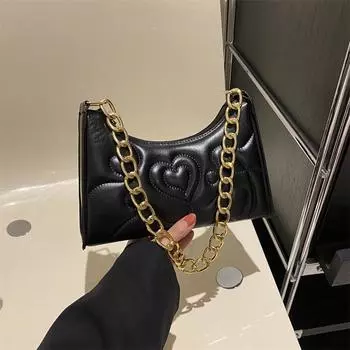 Женская сумка, модная маленькая квадратная сумка, нишевая тисненая сумка через плечо, цепочка, универсальная сумка подмышкой Tide розы красного