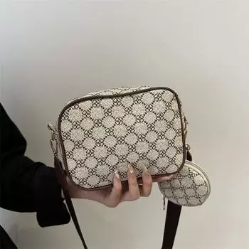 Женская сумка, модная, маленькая, квадратная, текстурная, ПУ, сумка через плечо с буквами, универсальная, косая, сумка Span хаки