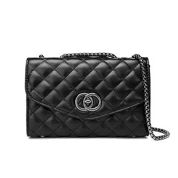 Женская сумка, модная, многофункциональная, летняя, простая, с цепочкой из ромбовидной сетки, маленькая, квадратная, на одно плечо, через плечо чёрный