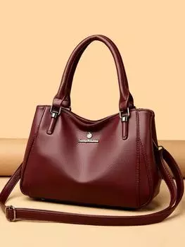 Женская сумка модная мягкая кожаная повседневная сумка через плечо модная большая вместимость женская сумка красный