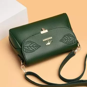 Женская сумка Модная мягкая кожаная тисненая сумка через плечо для женщин среднего возраста Сумка через плечо Трендовая женская сумка чёрный