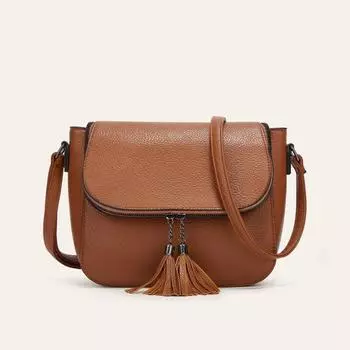 Женская сумка модная раскладушка седельная сумка с бахромой сумка через плечо серый