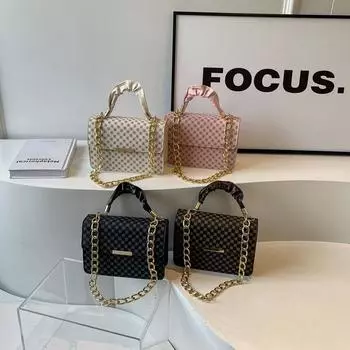 Женская сумка модная сумка через плечо нишевая универсальная сумка-мессенджер сумка на цепочке розовый