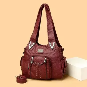 Женская сумка Модная сумка через плечо с косой ручкой Женская сумка Женская сумка Сумка красный