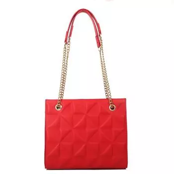 Женская сумка, модная сумка через плечо, сумка-мессенджер с цепочкой, текстура, универсальная, маленькая квадратная сумка красный