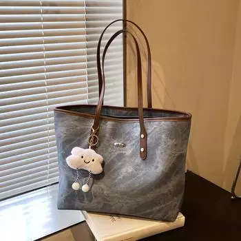 Женская сумка, модная сумка через плечо, сумка для поездок на работу в стиле ретро, большая вместимость, сумка через плечо синий