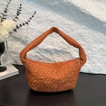 Женская сумка, модная сумка через плечо, текстура, вышитая нить, сумка, простая сумка через подмышку, прилив коричневый