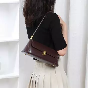 Женская сумка Модная сумка через подмышку Женская кожаная сумка Baguette Bag Niche Retro Diagonal Shoulder Bag 28*9*11.5cm