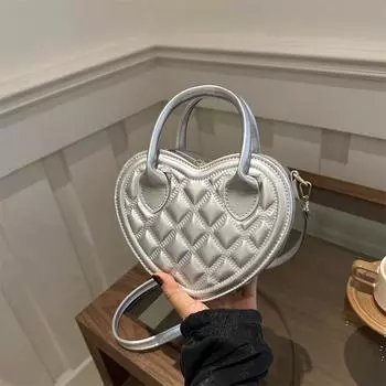 Женская сумка модная сумка Love Handbag Texture Pu сумка через плечо простая однотонная сумка-мессенджер серебряный