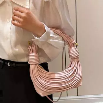 Женская сумка модная завязанная сумка текстура тканая многоцветная популярная сумка-мессенджер золотой