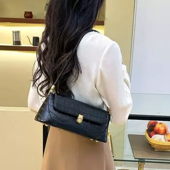 Женская сумка, модная женская сумка, сумочка, европейская и американская сумка через плечо на одно плечо One Size чёрный