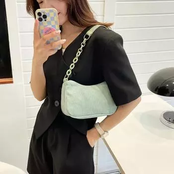 Женская сумка, модные сумки на плечо для новых повседневных вельветовых сумок через плечо для женщин, однотонные простые сумки, женская сумка