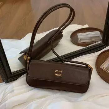 Женская сумка, модный дизайн, сумка через подмышку в средневековом стиле, портативная сумка-мессенджер, высококачественная сумка-багет в стиле ретро коричневый