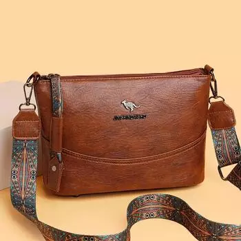 Женская сумка Мягкая кожаная сумка через плечо Сумка через плечо Маленькая квадратная сумка Сумка для мамы красный