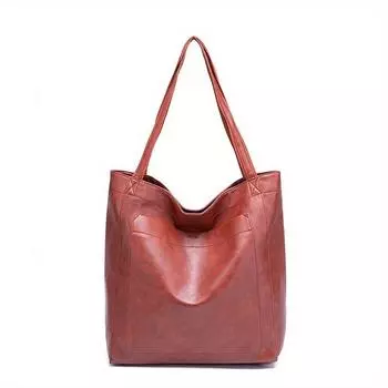 Женская сумка, мягкая сумка на плечо, винтажная сумка-тоут большой емкости с карманом One Size