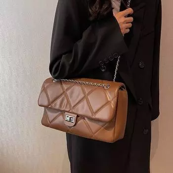 Женская сумка на цепочке Lingge большой вместимости, новинка 2023 года, модная осенняя универсальная сумка через плечо высокого класса и в западном стиле на одно плечо
