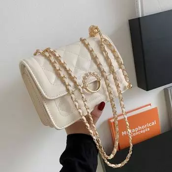 Женская сумка на цепочке Lingge, лето 2024. Новая модная и модная сумка через плечо. Универсальная, уникальная, элитная маленькая сумка на одно плечо.