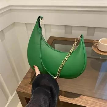 Женская сумка на цепочке, сумка через плечо, текстура, искусственная кожа, подмышечная сумка, персонализированная, однотонная, нишевая, универсальная сумка коричневый