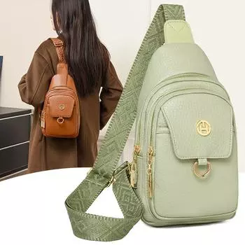 Женская сумка на грудь из искусственной кожи, легкая сумка через плечо с несколькими отделениями, винтажная сумка через плечо оранжевый