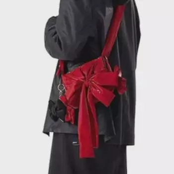 Женская сумка на одно плечо 2024 года выпуска — красочная, вместительная, плиссированная, с бантом красный