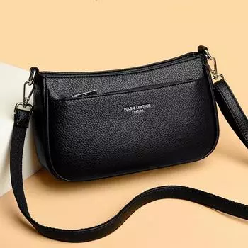 Женская сумка на одно плечо через плечо подмышкой, городская простая женская сумка из ПУ с рисунком личи, маленькая квадратная сумка чёрный