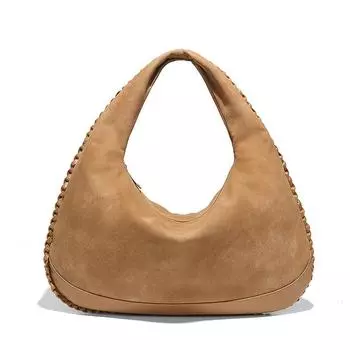 Женская сумка на одно плечо из матовой замши, вместительная сумка в стиле ретро для поездок на работу и обратно, универсальная и модная сумка в форме полумесяца