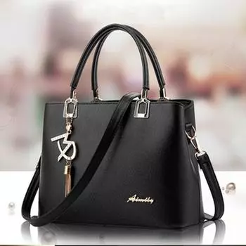 Женская сумка на одно плечо, модная элегантная большая вместительная сумка-мессенджер с несколькими отделениями и подвеской, сумка-мессенджер на молнии, простой темперамент 29*13*21cm розовый