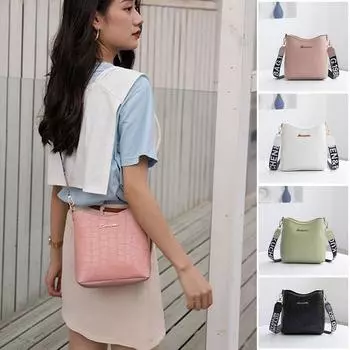 Женская сумка на одно плечо, трендовая сумка через плечо большой емкости, модная сумка-ведро с сотнями розовый