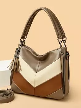 Женская сумка на одно плечо, женская сумка-тоут, женская сумка большой вместимости, сумка для выхода в свет, сумка через плечо хаки