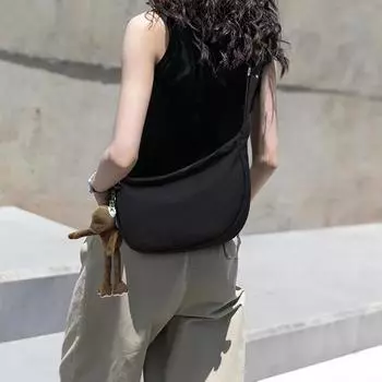 Женская сумка на одно плечо, женская сумка через плечо, сумка для пельменей, сумка подмышки, большая вместительность, длина 30 см, ширина 11 см, высота 22,5 см чёрный