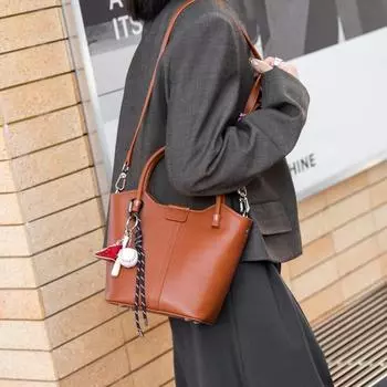 Женская сумка на одно плечо Женская сумка-ведро Сумка-тоут Корзина для овощей Сумка через плечо для поездок на работу 17CM * 22 * 13