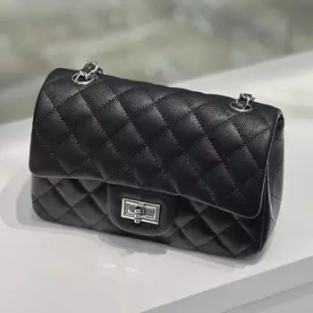 Женская сумка на плечо из натуральной кожи с цепочкой и ромбовидным клапаном — модная высококачественная маленькая квадратная сумка через плечо для осени/зимы 20 cm