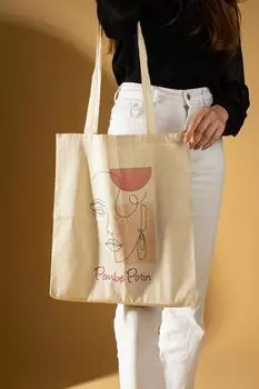 Женская сумка на плечо из необработанной ткани с рисунком BAG310Лен