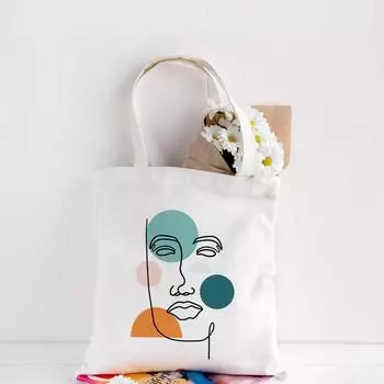 Женская сумка на плечо Matisse Face Art, модная винтажная холщовая сумка в стиле Харадзюку Ulzzang, абстрактная корейская сумка-тоут