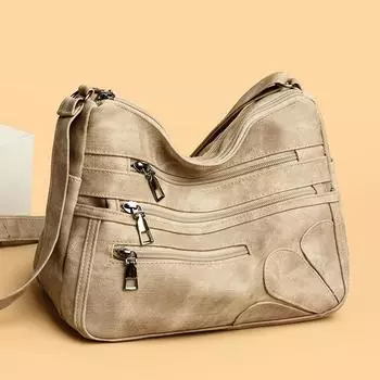 Женская сумка на плечо, однотонная сумка через плечо для пригородных путешествий, сумка для матери чёрный