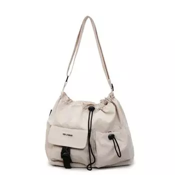 Женская сумка на плечо с кулиской, сумка кроссбоди, легкая сумка-тоут бежевый