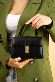 Женская сумка на плечо с золотой пряжкой и цепочкой BAG401