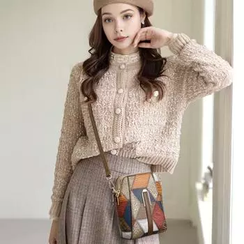 Женская сумка на плечо в винтажном стиле, геометрическая лоскутная сумка с цветными блоками, двухслойная, съемный плечевой ремень, женский кошелек, дорожная сумка через плечо чёрный