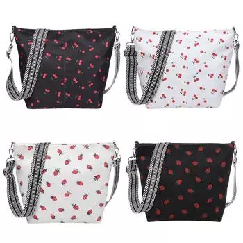Женская сумка на плечо вишневого цвета, стильная сумка через плечо, большая вместительная модная сумка-тоут с регулируемым ремешком, вельветовая сумка для путешествий на открытом воздухе cherry чёрный