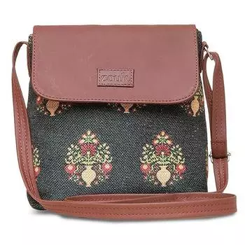 Женская сумка на ремешке из веганской кожи с принтом ручной работы